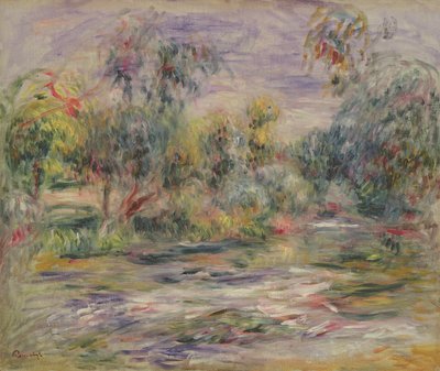 Rivierlandschap (Blues) door Pierre Auguste Renoir