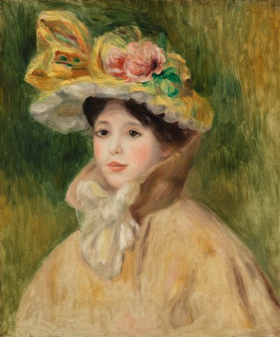 Vrouw met Hoed door Pierre Auguste Renoir