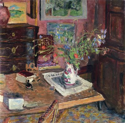 Interieur met bloemen, c.1910 door Pierre Bonnard