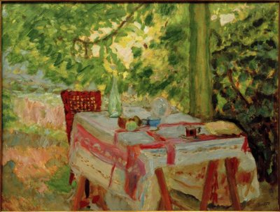 De gedekte tafel onder de linde door Pierre Bonnard