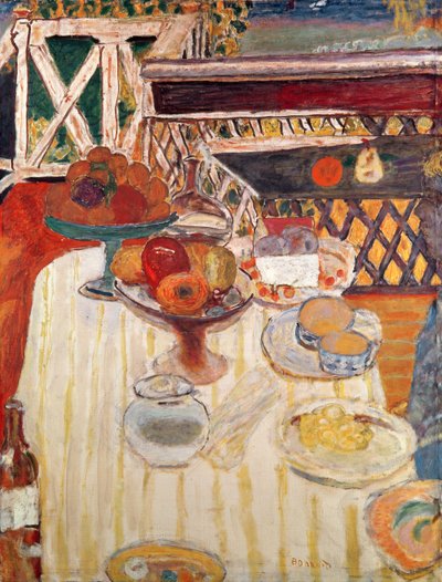 Het witte tafelkleed door Pierre Bonnard