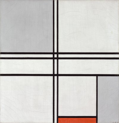 Compositie (Nr. 1) Grijs-Rood door Piet Mondrian