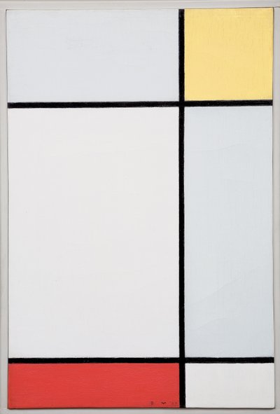 Compositie met geel en rood door Piet Mondrian