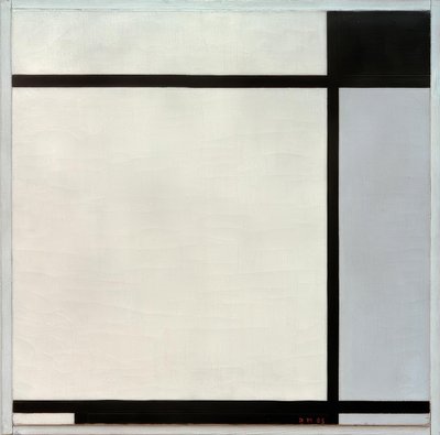 Schilderij No.II, met zwart en grijs door Piet Mondrian