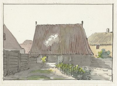 Huis met achtertuin door Pieter Bartholomeusz. Barbiers