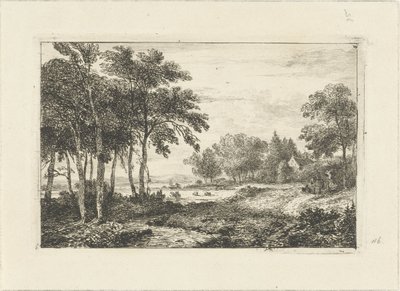 Landschap met ruiter door Pieter Casper Christ