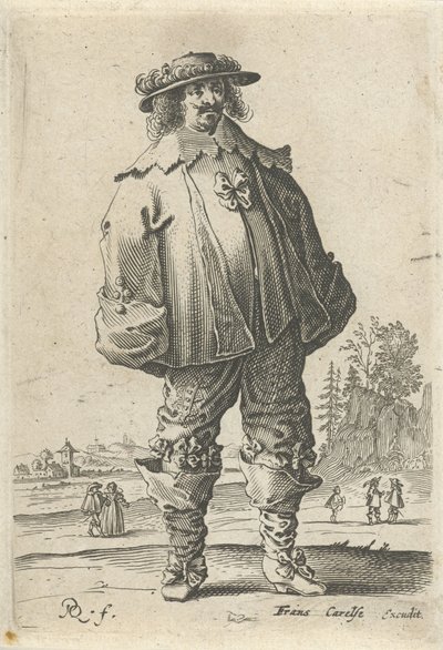 Man in modieuze kleding door Pieter Jansz Quast