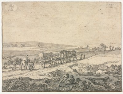 Augustus: Landschap met wagens door Pieter Molyn