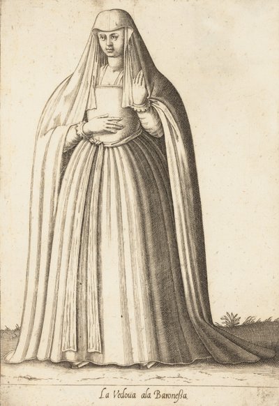 La Vedova ala Baronessa, ca. 1580 door Pietro Bertelli.