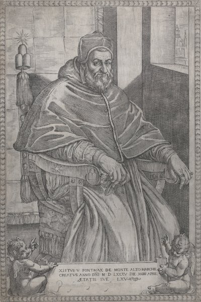 Portret van paus Sixtus V door Pietro Facchetti