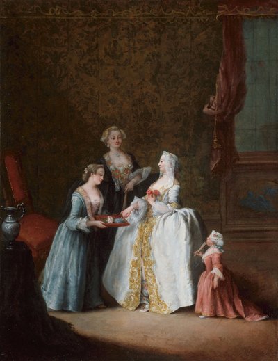 Dame bij haar toilet door Pietro Longhi