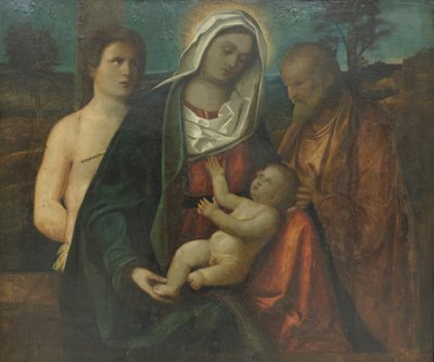 Heilige familie met St. Sebastian door Pietro degli Ingannati