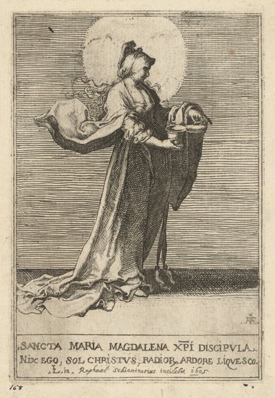 Sint Maria Magdalena door Raffaello Schiaminossi, after Lucas van Leyden