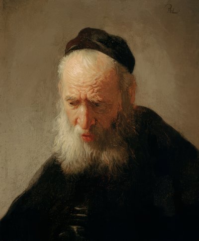 Hoofd van een oude man door Rembrandt van Rijn