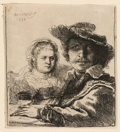 Zelfportret met Saskia door Rembrandt van Rijn