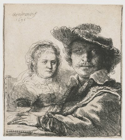 Zelfportret met Saskia door Rembrandt van Rijn