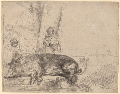 Het varken door Rembrandt van Rijn