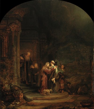 De Visitatie, 1640 door Rembrandt van Rijn