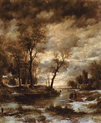 Winter in Holland, 1872 door Remigius Adrianus Haanen