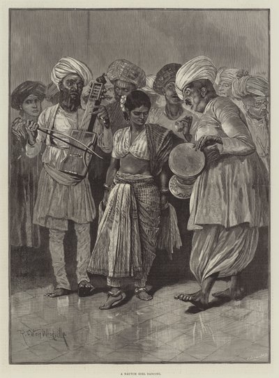 Een Nautch-meisje danst door Richard Caton Woodville junior