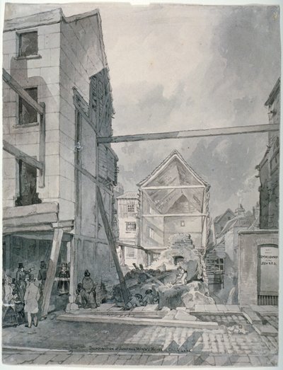 Chick Lane, City of London, 1825 door Robert Blemmell Schnebbelie