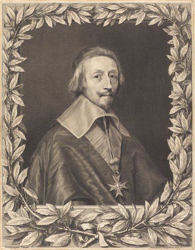 Kardinaal Richelieu door Robert Nanteuil after Philippe de Champaigne