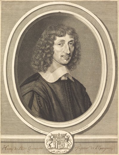 Henri de Guenegaud door Robert Nanteuil after Philippe de Champaigne