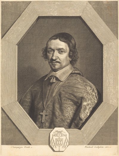 Victor Bouthillier door Robert Nanteuil after Philippe de Champaigne