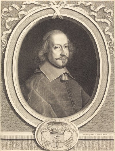 Kardinaal Jules Mazarin door Robert Nanteuil after Pieter van Mol