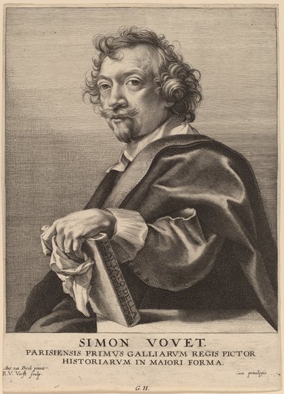 Simon Vouet door Robert van Voerst after Sir Anthony