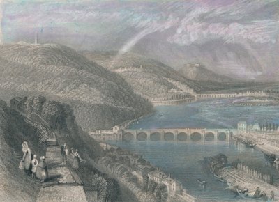 Brug van St. Cloud vanuit Sèvres, 1835 door S Fisher