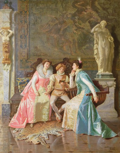 Lezen, ca. 1890 door Salvatore Frangiamore