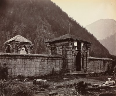 Tempel bij Naveshera, Kasjmir, India, 1864 door Samuel Bourne