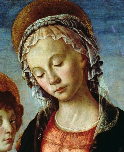 Madonna en Kind (detail) door Sandro Botticelli