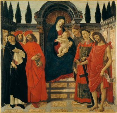 Maria met kind en heiligen door Sandro Botticelli