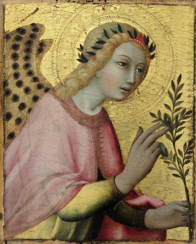 Engel van de annunciatie (detail) door Sano di Pietro