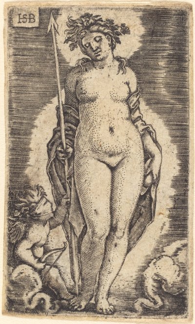 Venus en Cupido door Sebald Beham