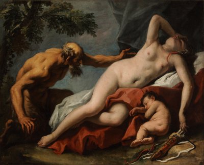 Venus en Satyr door Sebastiano Ricci