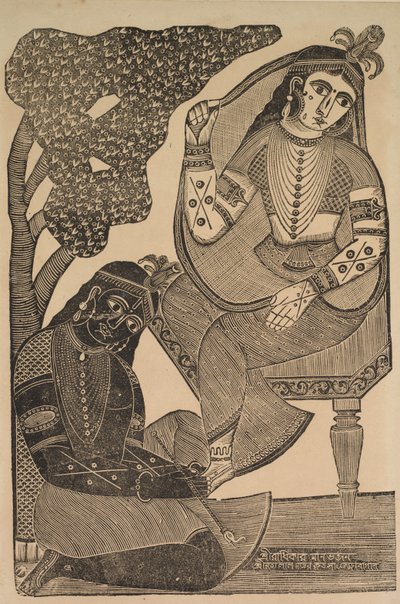 Krishna streelt Radha