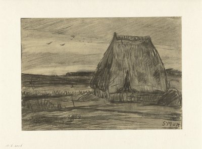 Landschap met hut door Sientje Mesdag van Houten