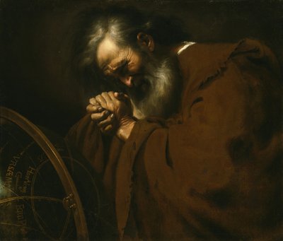 Heraclitus, de huilende filosoof, c.1630 door Spanish School