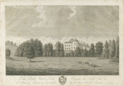 Hagley Hall: gravure door Stebbing Shaw