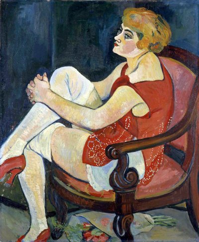 Vrouw met witte kousen, 1924 door Suzanne Valadon