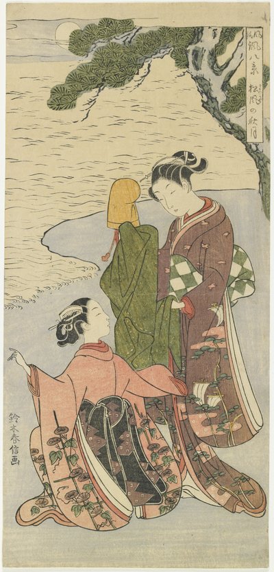 Herfstmaanlicht van Matsukaze, c. 1767 door Suzuki Harunobu