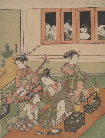 De wachters en de bekeken, 1764-72 door Suzuki Harunobu