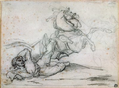 Mameluk valt onder zijn paard door Theodore Gericault