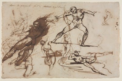 Blad met Schetsen (recto) door Theodore Gericault