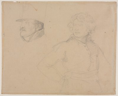 Studie van twee soldaten door Theodore Gericault