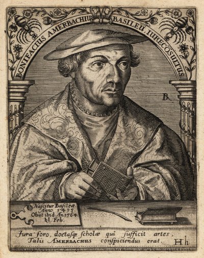 Bonifacius Amerbach door Theodore de Bry