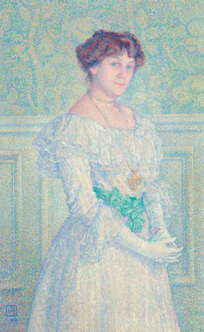 Portret van Laure Flé, 1898 door Théo van Rysselberghe